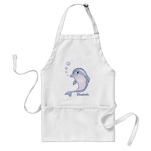 Cute Blue Dolphin om u aan te passen Standaard Schort (Voorkant)