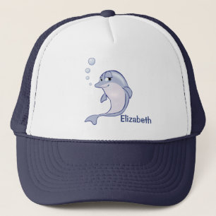 Cute Blue Dolphin om u aan te passen Trucker Pet