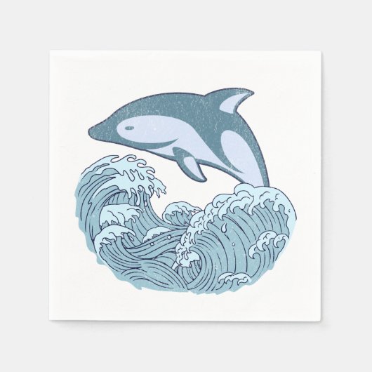 Cute blue dolphin servet (Voorkant)