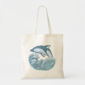 Cute blue dolphin tote bag (Voorkant)