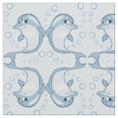Cute Blue Dolphins Pattern Stof (Close Up)