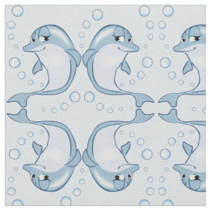 Cute Blue Dolphins Pattern Stof
