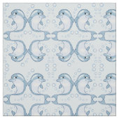 Cute Blue Dolphins Pattern Stof (Swatch)