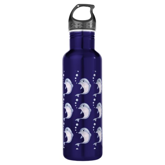 Cute Blue Dolphins Pattern Waterfles (Voorkant)