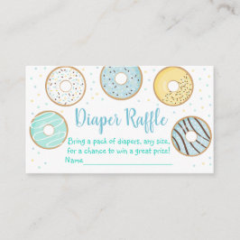 Cute Blue Donut Baby shower Diaper Raffle-kaarten Informatiekaartje