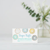 Cute Blue Donut Baby shower Diaper Raffle-kaarten Informatiekaartje (Staand voorkant)
