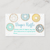 Cute Blue Donut Baby shower Diaper Raffle-kaarten Informatiekaartje (Voorkant)