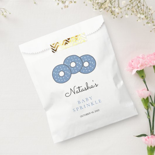 Cute Blue Donut Baby shower Sprinkle voor jongens Bedankzakje (Gezegeld)