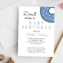 Cute Blue Donut Baby Sprinkle Boy Baby shower