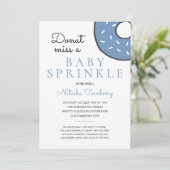 Cute Blue Donut Baby Sprinkle Boy Baby shower Kaart (Staand voorkant)