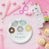 Cute Blue Donut Baby Sprinkle Papieren Bordje (Feest)