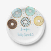 Cute Blue Donut Baby Sprinkle Papieren Bordje (Voorkant)