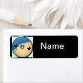 Cute Blue Donut Etiket (Insitu)