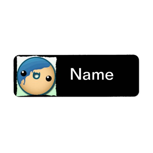 Cute Blue Donut Etiket (Voorkant)