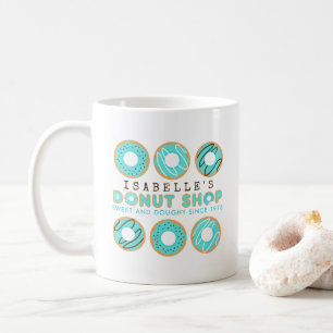 Cute Blue Donut Shop Koffiemok