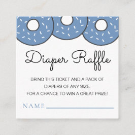 Cute Blue Donuts Baby shower Diaper Raffle Informatiekaartje
