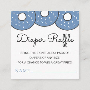 Cute Blue Donuts Baby shower Diaper Raffle Informatiekaartje