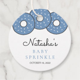 Cute Blue Donuts Baby shower Sprinkle Bedankjes Labels