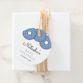 Cute Blue Donuts Baby shower Sprinkle Bedankjes Labels (In situ)