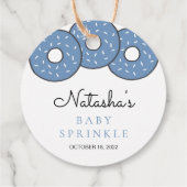 Cute Blue Donuts Baby shower Sprinkle Bedankjes Labels (Achterkant)