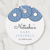 Cute Blue Donuts Baby shower Sprinkle Bedankjes Labels (Achterkant)