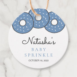 Cute Blue Donuts Baby shower Sprinkle Bedankjes Labels