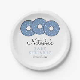 Cute Blue Donuts Baby shower Sprinkle Papieren Bordje