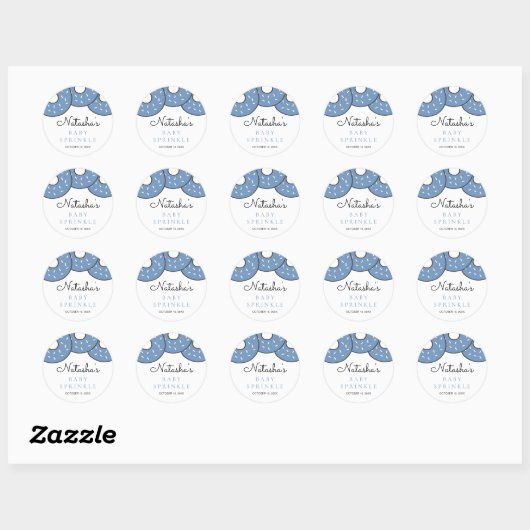 Cute Blue Donuts Baby shower Sprinkle Ronde Sticker (Vel)