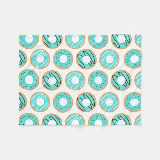 Cute Blue Donuts Pattern Fleece Deken (Voorkant (Horizontaal))