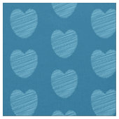 Cute Blue Doodle Heart Patroon Stof (Close Up)