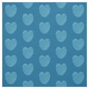 Cute Blue Doodle Heart Patroon Stof