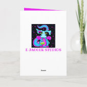 Cute Blue Dragon Cartoon Personalized Birthday Kaart (Achterkant)