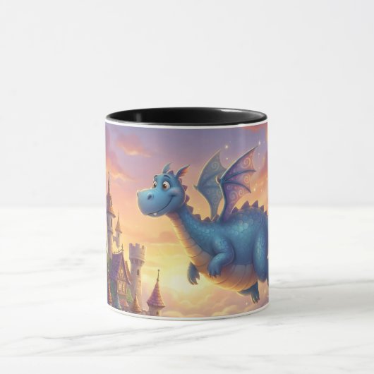 Cute Blue Dragon Fantasy Coffee Mug Mok (Midden)