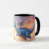 Cute Blue Dragon Fantasy Coffee Mug  Mok (Voorkant rechts)
