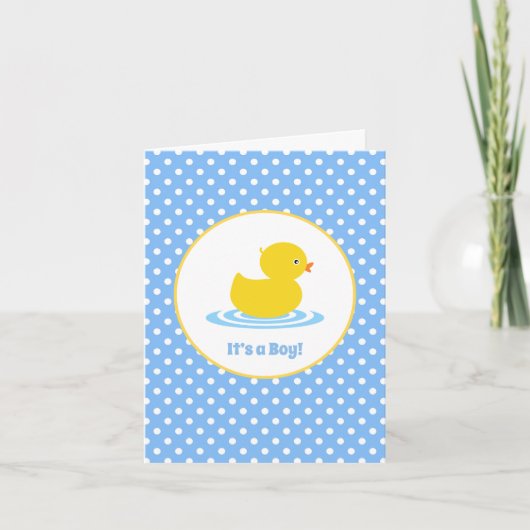 Cute Blue Duck Newborn Baby Gefeliciteerd Notitiekaartje (Voorkant)