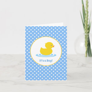Cute Blue Duck Newborn Baby Gefeliciteerd Notitiekaartje