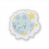 Cute Blue Earth Sticker (Voorkant)