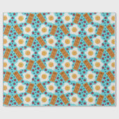 Cute Blue Eggs Bacon Strawberries Blueberries  Cadeaupapier (Vlak)