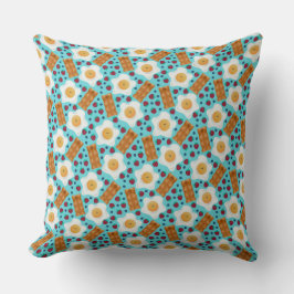 Cute Blue Eggs Bacon Strawberries Blueberries  Kussen