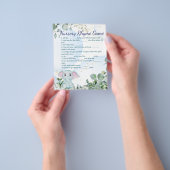 Cute Blue Elephant and Eucalyptus Baby shower Game Flyer (Hand)