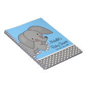 Cute Blue Elephant Baby shower Guest Book Notitieboek (Rechterzijde)