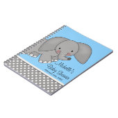 Cute Blue Elephant Baby shower Guest Book Notitieboek (Linkerzijde)