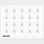 Cute Blue Elephant Baby Shower Thank You Sticker (Vel)