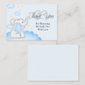 Cute Blue Elephant Bedankt Notitiekaartje (Voorkant / Achterkant)