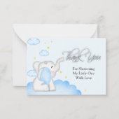 Cute Blue Elephant Bedankt Notitiekaartje (Voorkant)