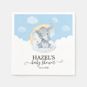 Cute Blue Elephant Boy Baby shower Birthday Servet (Voorkant)