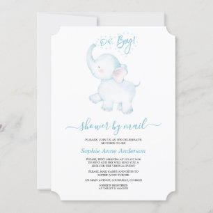 Cute Blue Elephant Boy Baby shower by Mail Kaart