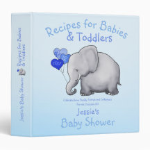 Cute Blue Elephant Boy Baby shower Scrapbook