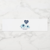 Cute Blue Elephant Boy Baby shower Waterfles Etiket (Enkel label)