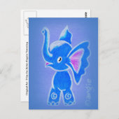 Cute Blue Elephant Briefkaart (Voorkant / Achterkant)